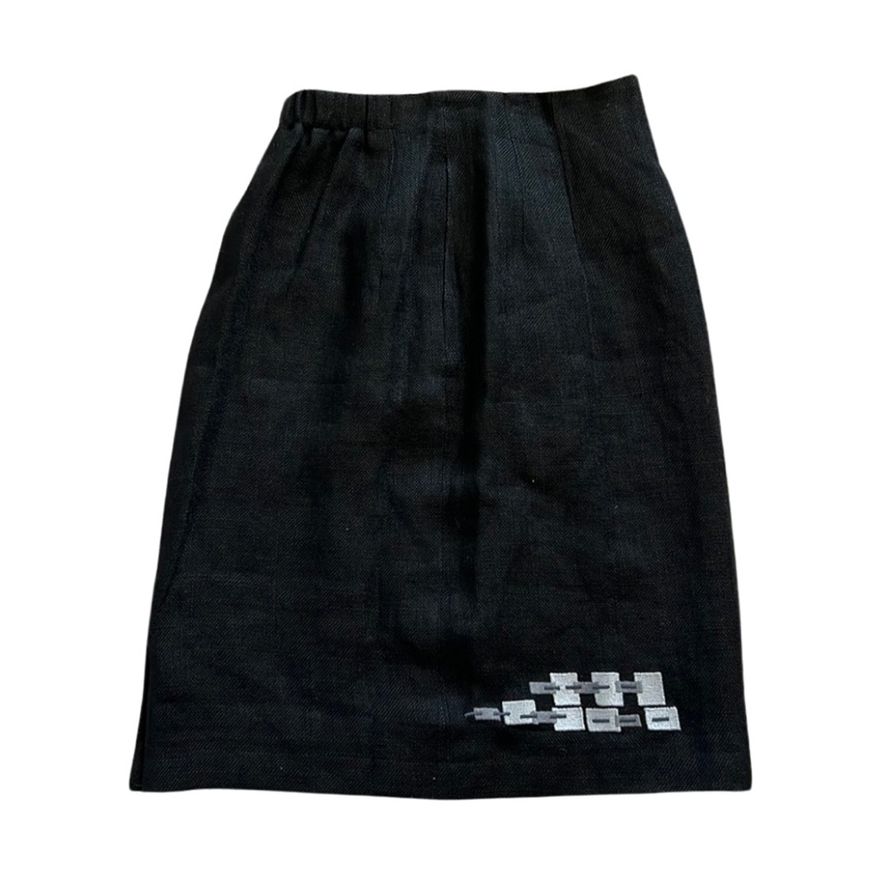 Herve Benard Black Linen Skirt